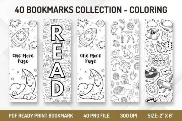 40 Printable Bookmark Graphic - Coloring: Beyond the Page