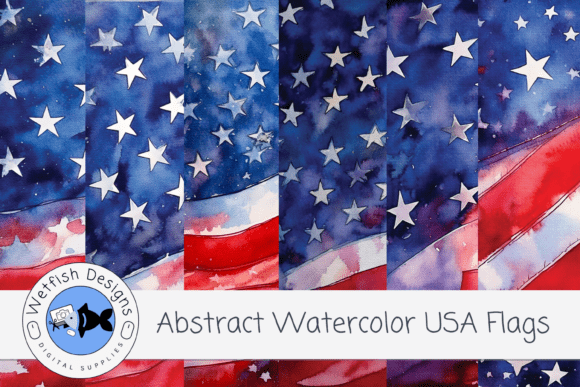 Abstract Watercolor American Flags: A Modern Take on Patriotism
