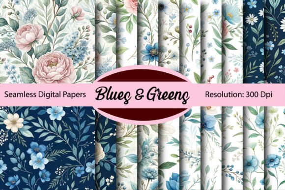 Blues & Greens Seamless Digital Paper: A Designer's Toolkit