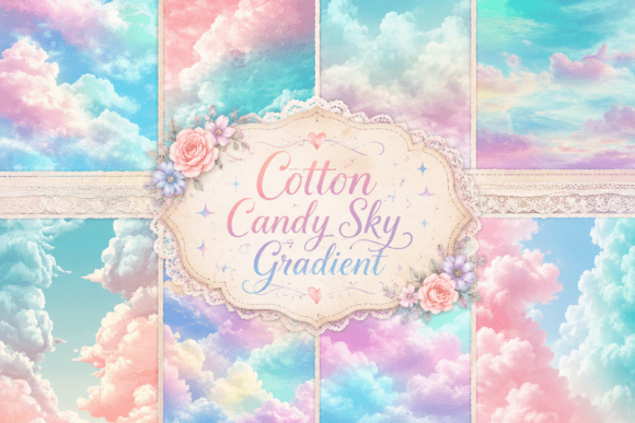 Cotton Candy Sky Gradient: A Dreamy Pastel Digital Paper Collection
