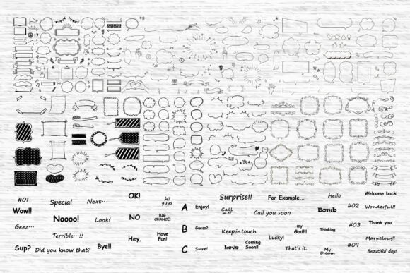 Doodle Speech Bubbles Frames & Notes SVG: Inject Playful Energy