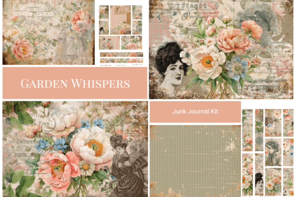 Garden Whispers Junk Journal Kit: A Deep Dive into Vintage Elegance