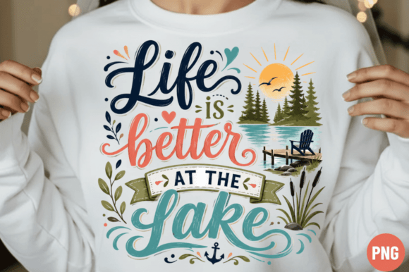 Life is Better at the Lake PNG: A Designer's Take on This Sublimation Design