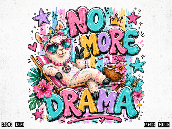 No More Drama Llama Funny PNG: Your Go-To Design Asset