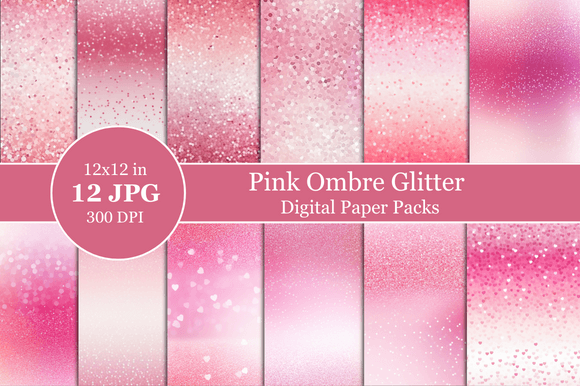 Pink Glitter Ombre Digital Paper: A Sparkling Design Asset