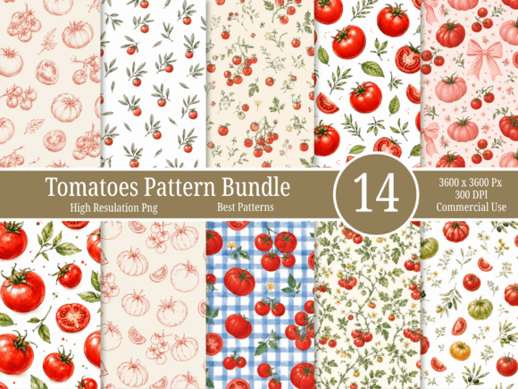 Rediscovering Charm: The Vintage Tomato Pattern Bundle for Modern Designers