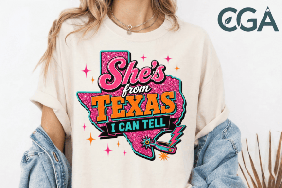 She's From Texas I Can Tell PNG: Bold Southern Design