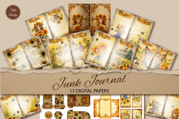 Sunflowers Watercolor Junk Journal Paper: A Burst of Artistic Warmth