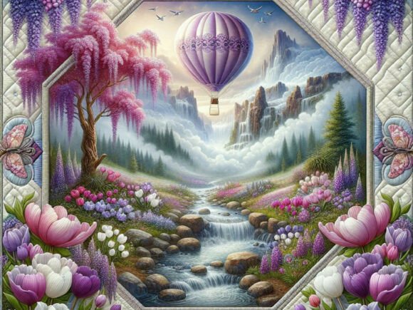 Twilight Wisteria Voyage: A Dreamy Design Asset